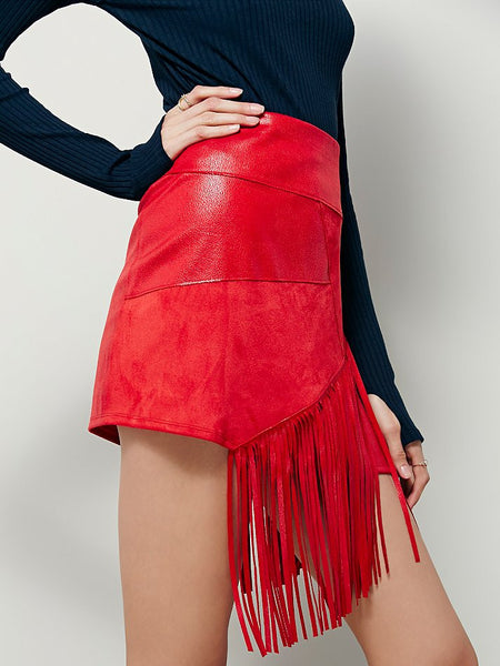 Vegan Fringe Mini Skirt