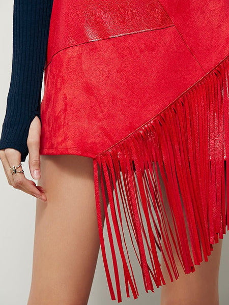 Vegan Fringe Mini Skirt